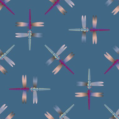 Dekoratif renkli seamless modeli ile şirin yusufçuk