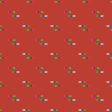 Dekoratif renkli seamless modeli ile şirin yusufçuk