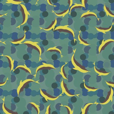 Yunuslar su altında çizim arka planı için bir sürü ile sorunsuz doku