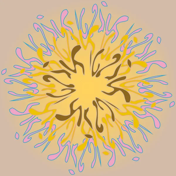 Nuevo Mandala Abstracto Simétrico Objeto Decorativo Puede Utilizar Para Papel — Vector de stock