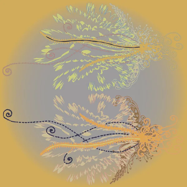 Yeni tasarım çalışmaları için el yapımı doodle ile soyut desen.