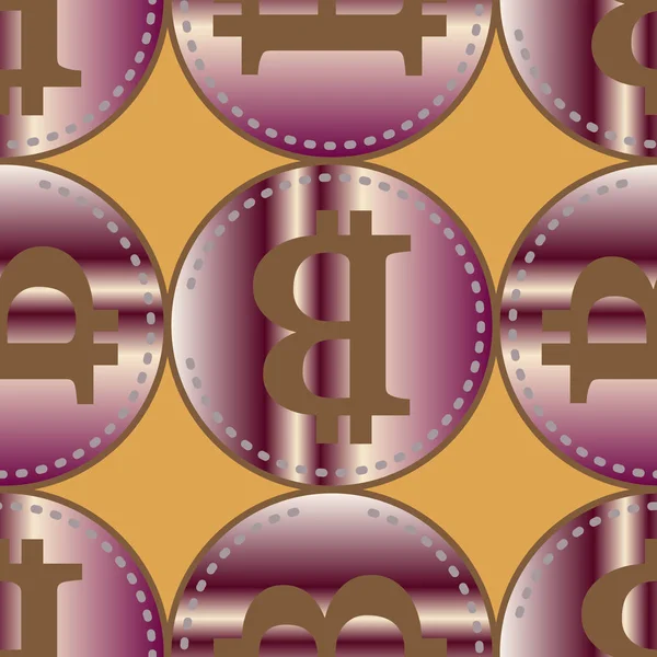 Motif Sans Couture Avec Brillantes Pièces Lumineuses Coûteuses Bitcoins — Image vectorielle