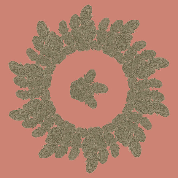 New symmetrical mandala in style zentangle inspired art with doodle. 