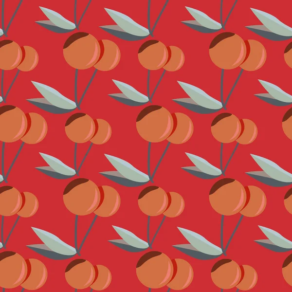 Cerises Motif Sans Couture Bon Pour Emballage Textile Fonds Écran — Image vectorielle