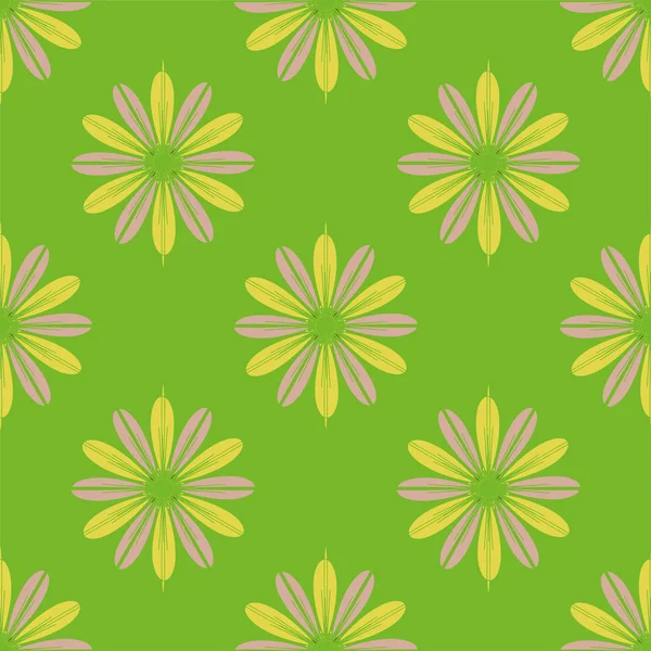 Çiçekler, vektör çizim ile çok renkli geometrik seamless modeli 