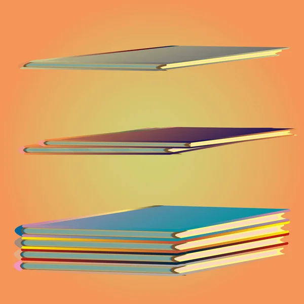 Montones Cuadernos Colores Ilustración Vectorial — Vector de stock