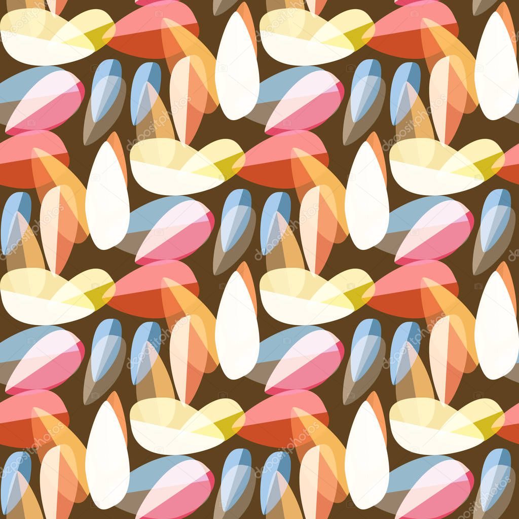 Multicolored leaves on a bright background seamless pattern.