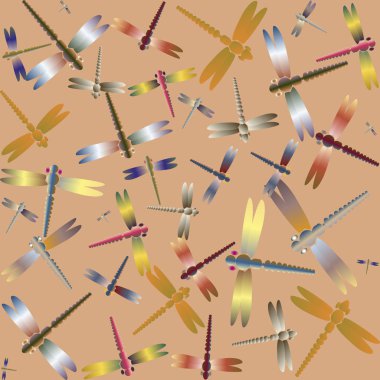 Dekoratif renkli seamless modeli ile şirin yusufçuk