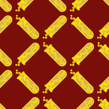 Kimya test tüpleri parlak arka plan üzerinde. Seamless modeli.