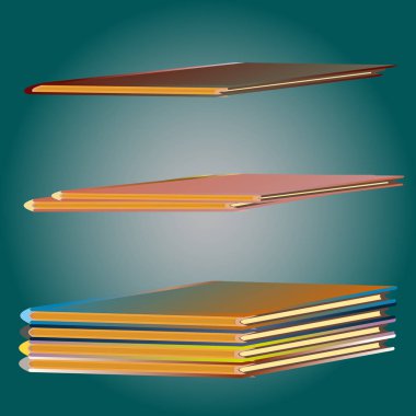Renkli Notebook yığınları. Vektör çizim