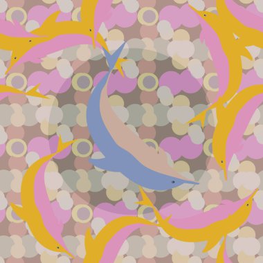 Yunuslar su altında çizim arka planı için bir sürü ile sorunsuz doku