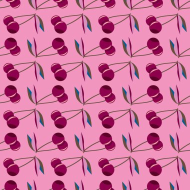 kiraz seamless modeli. Tekstil Ambalaj ve duvar kağıtları için iyi.