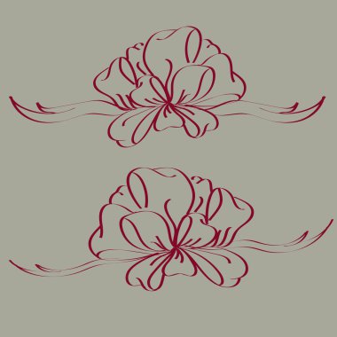 Set çekilmiş yay izole el renk arka plan üzerinde.