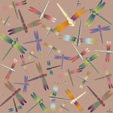 Dekoratif renkli seamless modeli ile şirin yusufçuk