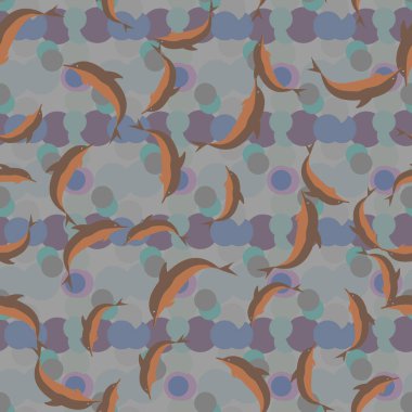 Yunuslar su altında çizim arka planı için bir sürü ile sorunsuz doku