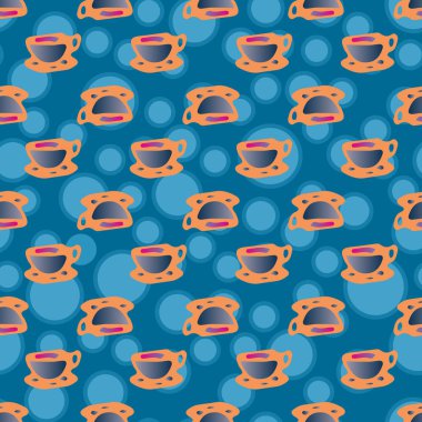 Bardak kahve veya çay arka plan seamless modeli üzerinde noktalı.