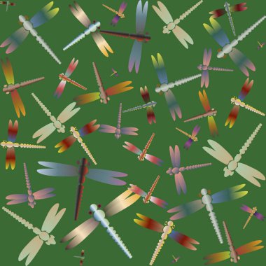 Dekoratif renkli seamless modeli ile şirin yusufçuk