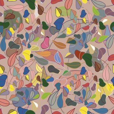 sonbahar yaprakları seamless modeli, vektör çizim 