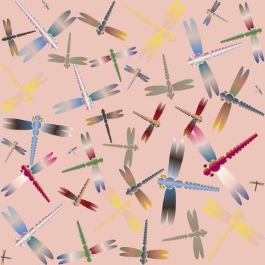 Dekoratif renkli seamless modeli ile şirin yusufçuk