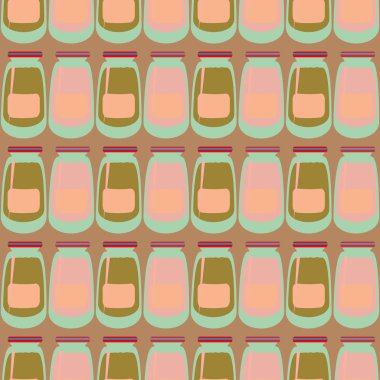 Kavanoz ile rustik ev konserve yeni dikişsiz desen arka planı için.