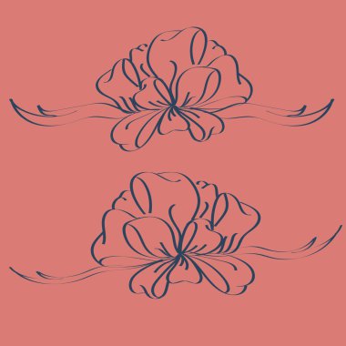 Set çekilmiş yay izole el renk arka plan üzerinde.