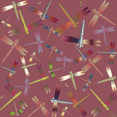 Dekoratif renkli seamless modeli ile şirin yusufçuk