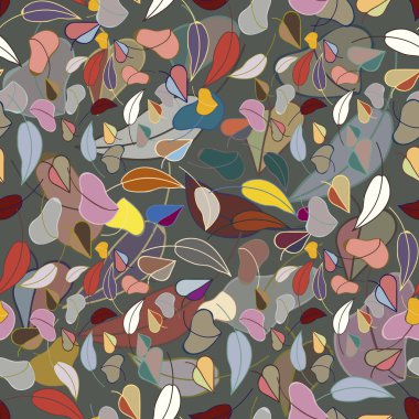 sonbahar yaprakları seamless modeli, vektör çizim 