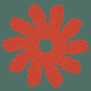 Basit renkli soyut mandala. Parlak dairesel süsleme basit şekiller oluşur. 