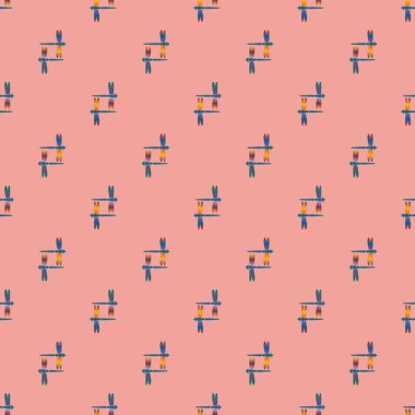 Dekoratif renkli seamless modeli ile şirin yusufçuk