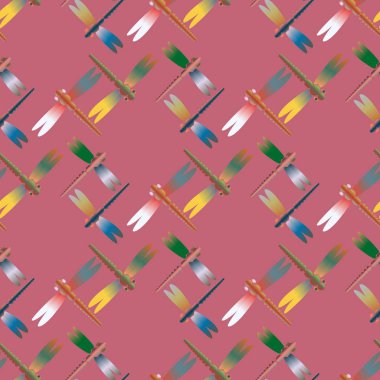 Dekoratif renkli seamless modeli ile şirin yusufçuk