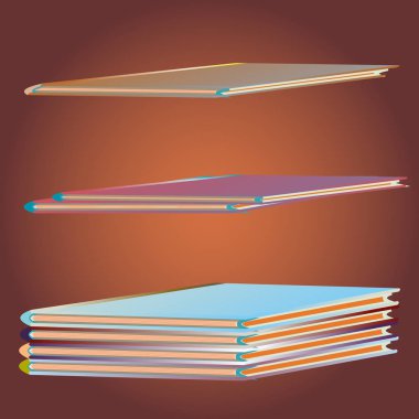 Renkli Notebook yığınları. Vektör çizim