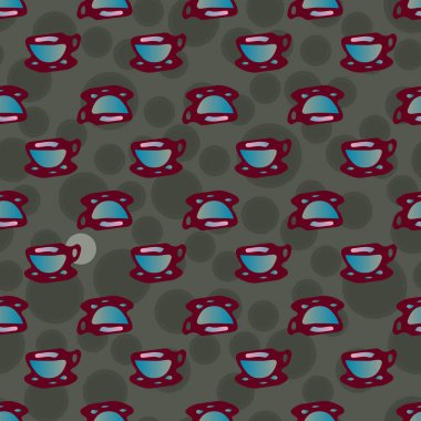 Bardak kahve veya çay arka plan seamless modeli üzerinde noktalı.