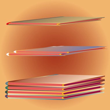 Renkli Notebook yığınları. Vektör çizim