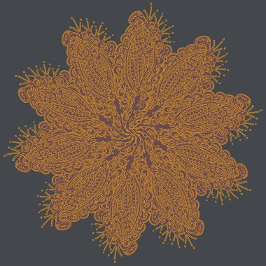 Basit renkli soyut mandala. Parlak dairesel süsleme basit şekiller oluşur. 