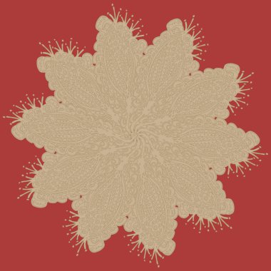 Basit renkli soyut mandala. Parlak dairesel süsleme basit şekiller oluşur. 