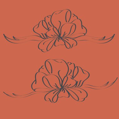 Set çekilmiş yay izole el renk arka plan üzerinde.