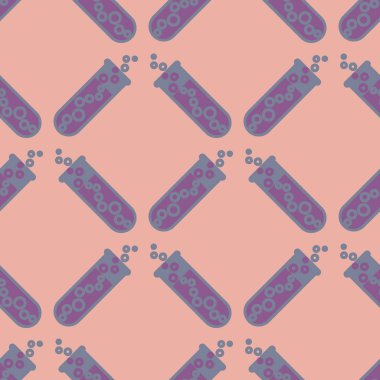 Kimya test tüpleri parlak arka plan üzerinde. Seamless modeli.