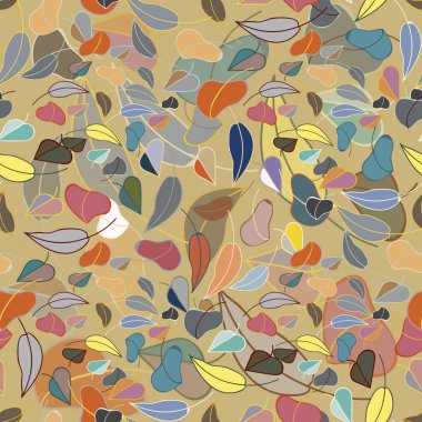 sonbahar yaprakları seamless modeli, vektör çizim 