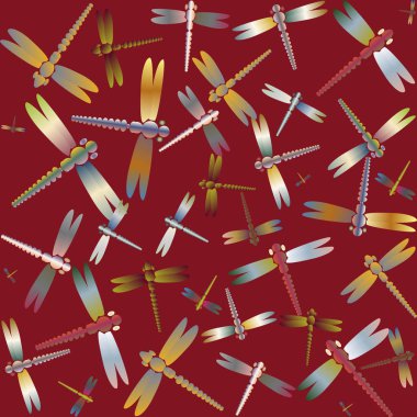 Dekoratif renkli seamless modeli ile şirin yusufçuk