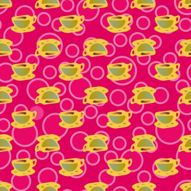 Bardak kahve veya çay arka plan seamless modeli üzerinde noktalı.