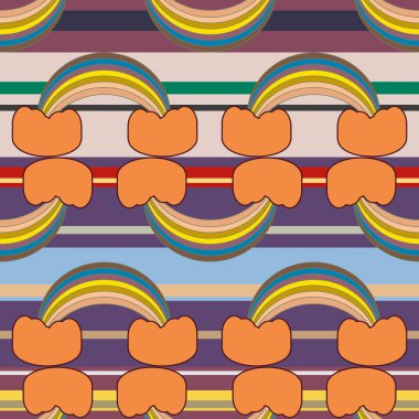 Gökkuşağı seamless modeli. Gökkuşağı Dizayn Tekstil, iç tasarım, keten, vb için. Şirin soyut çocuklar arka plan.
