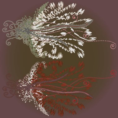 Yeni tasarım çalışmaları için el yapımı doodle ile soyut desen.