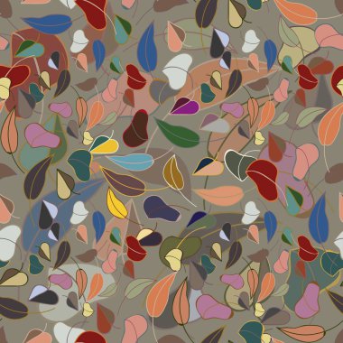 sonbahar yaprakları seamless modeli, vektör çizim 