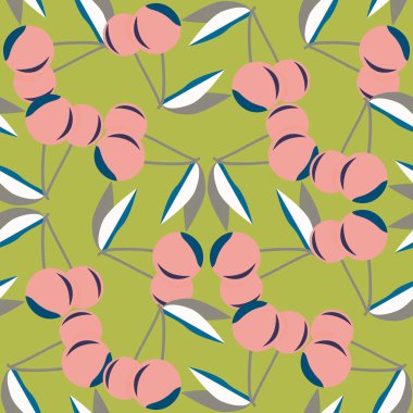 kiraz seamless modeli. Tekstil Ambalaj ve duvar kağıtları için iyi.