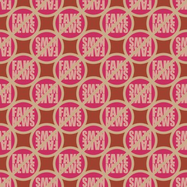 Logo sahte haberlerle kavramsal seamless modeli. İnsanlığın küresel sorunları.