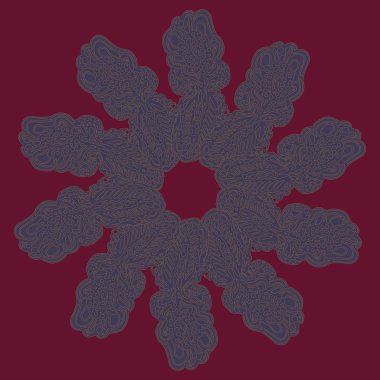 Basit renkli soyut mandala. Parlak dairesel süsleme basit şekiller oluşur. 