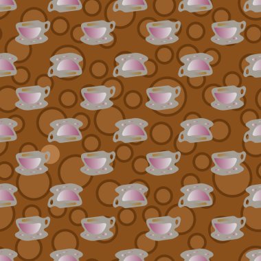 Bardak kahve veya çay arka plan seamless modeli üzerinde noktalı.