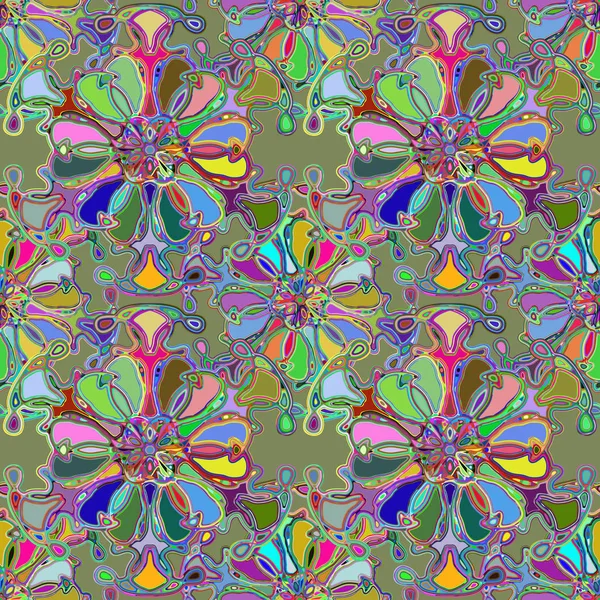 Caleidoscopio Abstracto Patrón Inconsútil Colorido Para Fondo — Vector de stock