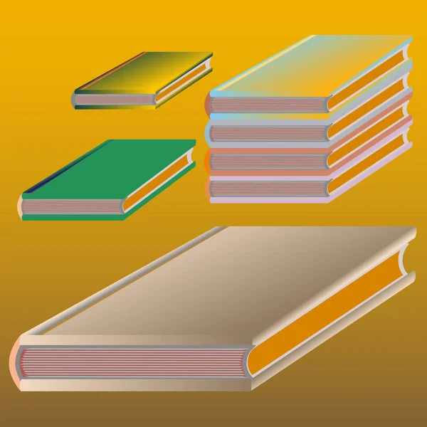 Travar Färgglada Böcker Vektorillustration — Stock vektor