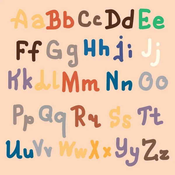 Alphabet Dessiné Main Brosse Les Lettres Peintes Lettrage Main Typographie — Image vectorielle